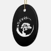 Bonsai Tree japanese umkreisen Vögel mit langer Hü Keramik Ornament (Links)