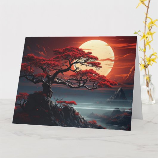 Bonsai Tree Karte (Gelbe Blume)