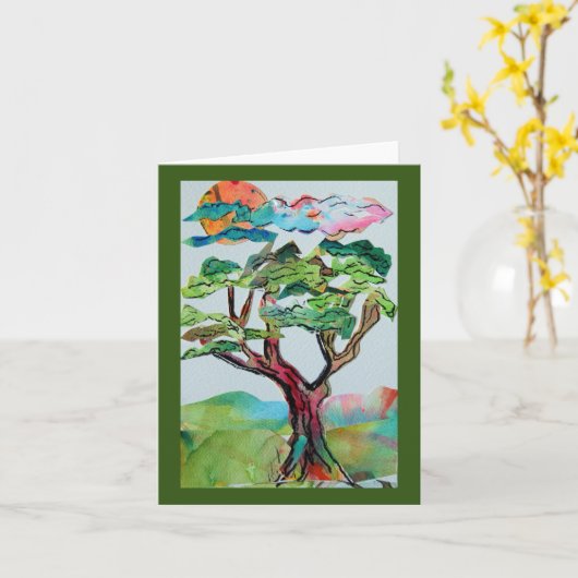 Bonsai Tree Karte (Gelbe Blume)