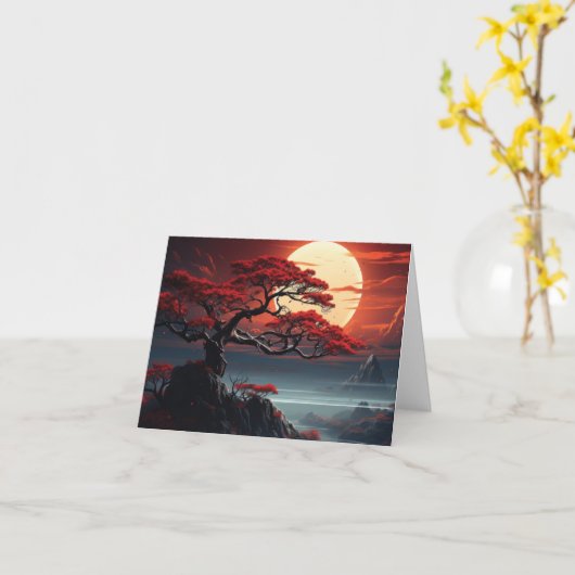 Bonsai Tree Karte (Gelbe Blume)