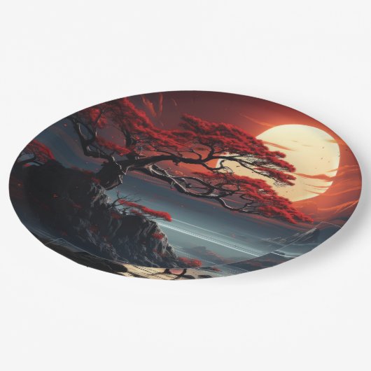 Bonsai Tree Pappteller (Schrägansicht)