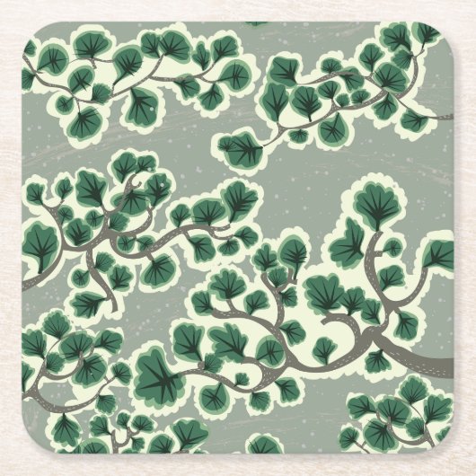 Bonsai Tree Pattern Rechteckiger Pappuntersetzer (Vorderseite)