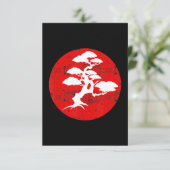 Bonsai Tree Red Sun Karate Geschenk Dankeskarte (Stehend Vorderseite)