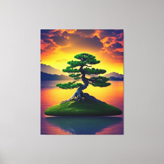 Bonsai Tree Reflection Canvas Print Leinwanddruck (Vorderseite)