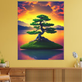 Bonsai Tree Reflection Canvas Print Leinwanddruck (Insitu (Wohnzimmer))