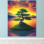 Bonsai Tree Reflection Canvas Print Leinwanddruck (Insitu (Holzboden))