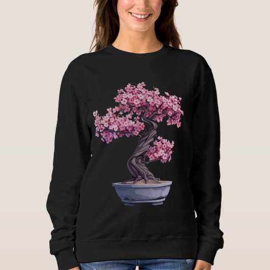Bonsai Tree Sakura Cherry Blossom Japanisch Bonsai Sweatshirt (Vorderseite)