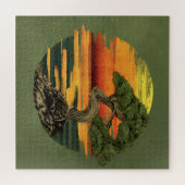 Bonsai Tree Sunset über Meer Puzzle (Horizontal)