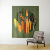 Bonsai Tree Sunset über Meer Wandteppich (Beispiel)