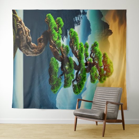 Bonsai Tree Tapestry Wandteppich (Beispiel (Horizontal))