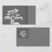 Bonsai Tree Visitenkarte schwarz und grau (Vorne/Hinten)
