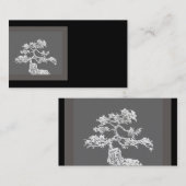 Bonsai Tree Visitenkarte schwarz und grau (Vorne/Hinten)