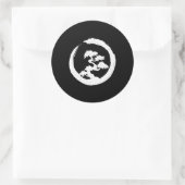 Bonsai Tree W Enso Brush Stroke Runder Aufkleber (Tasche)
