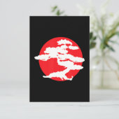 Bonsai Tree with Red Sun Japanischer Karate Zen Dankeskarte (Stehend Vorderseite)