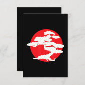 Bonsai Tree with Red Sun Japanischer Karate Zen Dankeskarte (Vorne/Hinten)