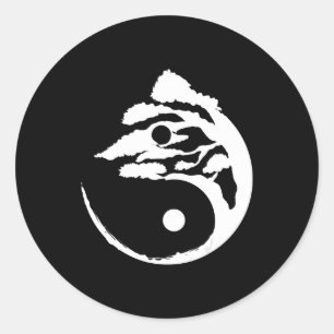 Bonsai Tree Yin-Yang Geburtstagsgeschenk Alle Männ Runder Aufkleber