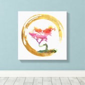 Bonsai Tree. Zen Enso Circle. Aquarellkunst Leinwanddruck (Insitu (Holzboden))