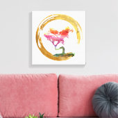 Bonsai Tree. Zen Enso Circle. Aquarellkunst Leinwanddruck (Insitu (Wohnzimmer))