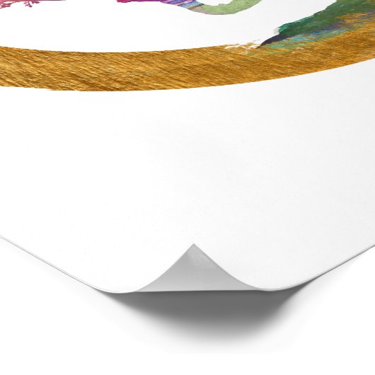 Bonsai Tree. Zen Enso Circle. Aquarellkunst Poster (Ecke)