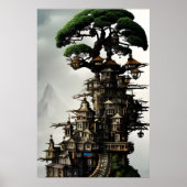 Bonsai Treehouse Fantasy Art Poster (Vorne)