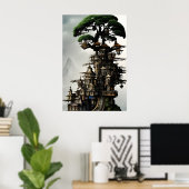 Bonsai Treehouse Fantasy Art Poster (Heimbüro)