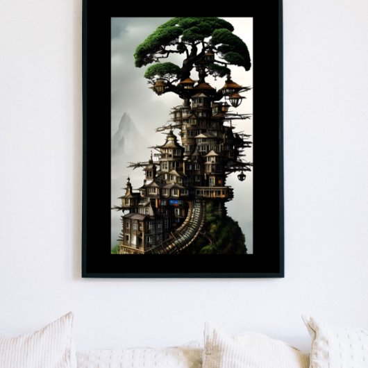 Bonsai Treehouse Fantasy Art Poster