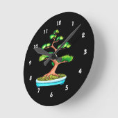bonsai upright tree graphic green.pnng runde wanduhr (Winkel)