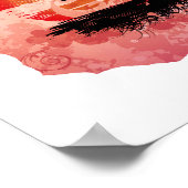 Bonsai Vintag Graphic Cool Red Version Poster (Ecke)