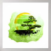 Bonsai Vintag Graphic , Grüne Version Poster (Vorne)