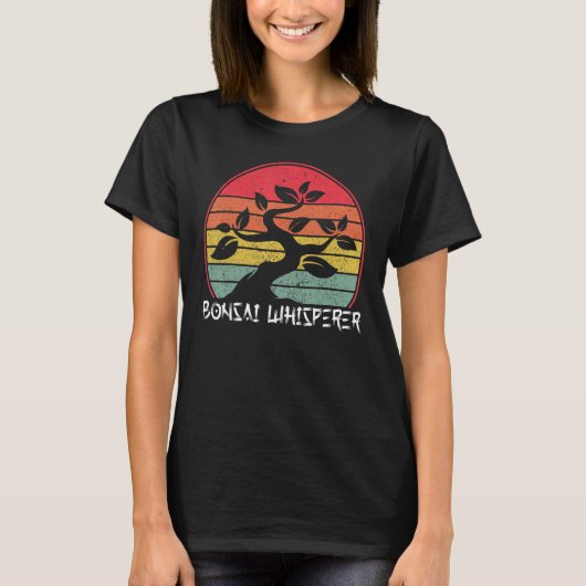 Bonsai Whisperer Japanischer Traditionsgarten Retr T-Shirt (Vorderseite)