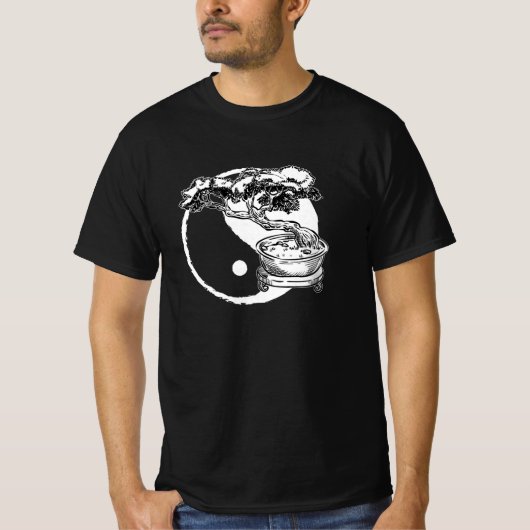 Bonsai Ying Yang Tree Zen T-Shirt (Vorderseite)