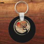 Bonsai Zen Buddhist Enso Circle Tree in Japanisch Schlüsselanhänger (Vorderseite)