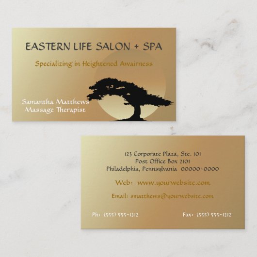 Bonsai Zen Massagetherapeut Visitenkarte (Vorne/Hinten)