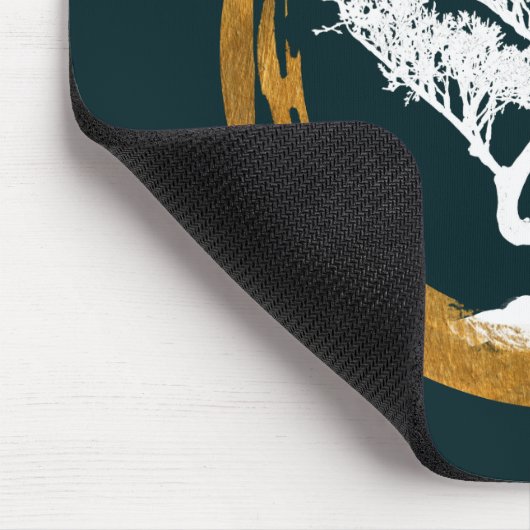 Bonsais-Baum. Zen Enso Circl. Feng Shui Mousepad (Ecke)