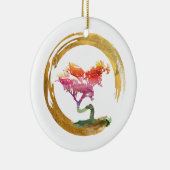 Bonsais-Baum. Zen Enso Kreis. Aquarell Feng Shui Keramikornament (Rechts)
