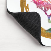Bonsais-Baum. Zen Enso Kreis. Aquarell-Kunst Mousepad (Ecke)