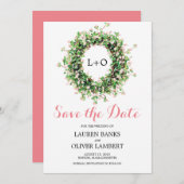 Bontanial Pink Blume Wreath | SAVE THE DATE (Vorne/Hinten)