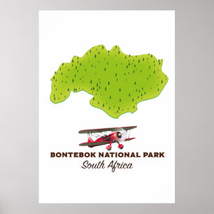 Bontebok-Nationalpark Südafrika Karte Poster