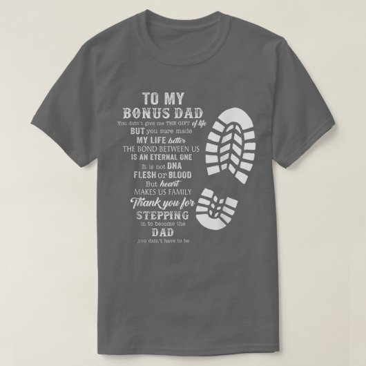 Bonus Dad Father Day from Stepdad for Daughter Son T-Shirt (Design vorne)