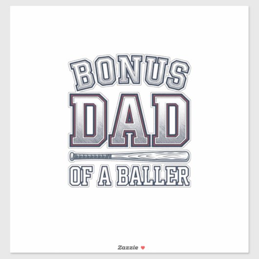 Bonus Dad of a Baller Vintage Sports Shirt Design_ Aufkleber (Blatt)