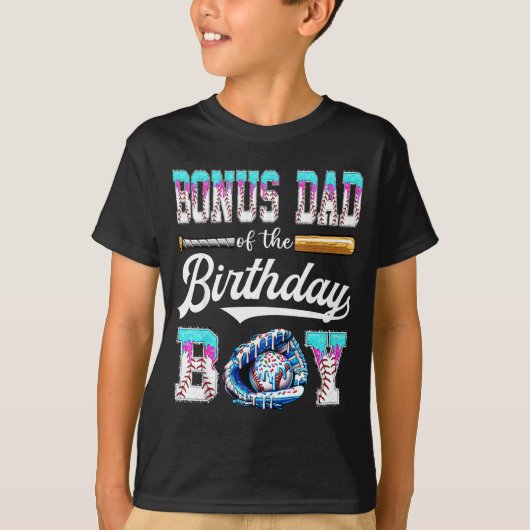 Bonus Dad Of The Birthday Boy Baseball Ice Cream D T-Shirt (Vorderseite)