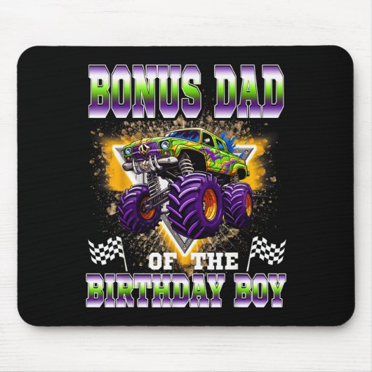 Bonus Dad Of The Birthday Boy Monster Truck Birthd Mousepad (Vorne)