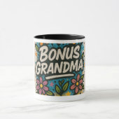 Bonus Grandma Tasse-Floral & Fun-Geschenk Tasse (Zentrum)