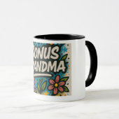 Bonus Grandma Tasse-Floral & Fun-Geschenk Tasse (VorderseiteRechts)