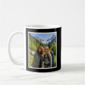 Bonus-Mama Befördert Brush Script 1 Foto Schwarz Kaffeetasse (Links)