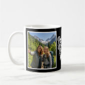 Bonus-Mama Beworben Brush Script Zwei Foto Schwarz Kaffeetasse (Links)