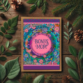 Bonus Mama Blumenfloral Hübsch Einzigartiger Mutte Karte