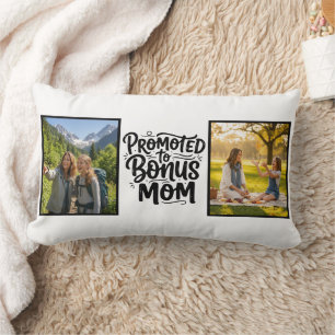 Bonus-Mama-Bürsten-Schrift-Doppel-Foto Lendenkissen