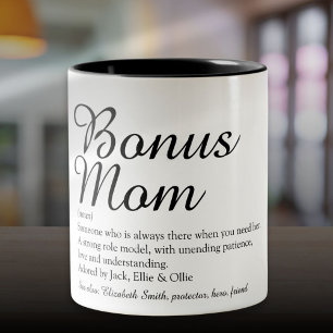 Bonus Mama Definition Zitat Lustig Stylisch Zweifarbige Tasse