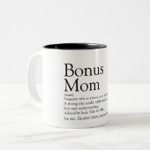 Bonus Mama Definition Zitat Spaß Modern Zweifarbige Tasse (Vorderseite Links)